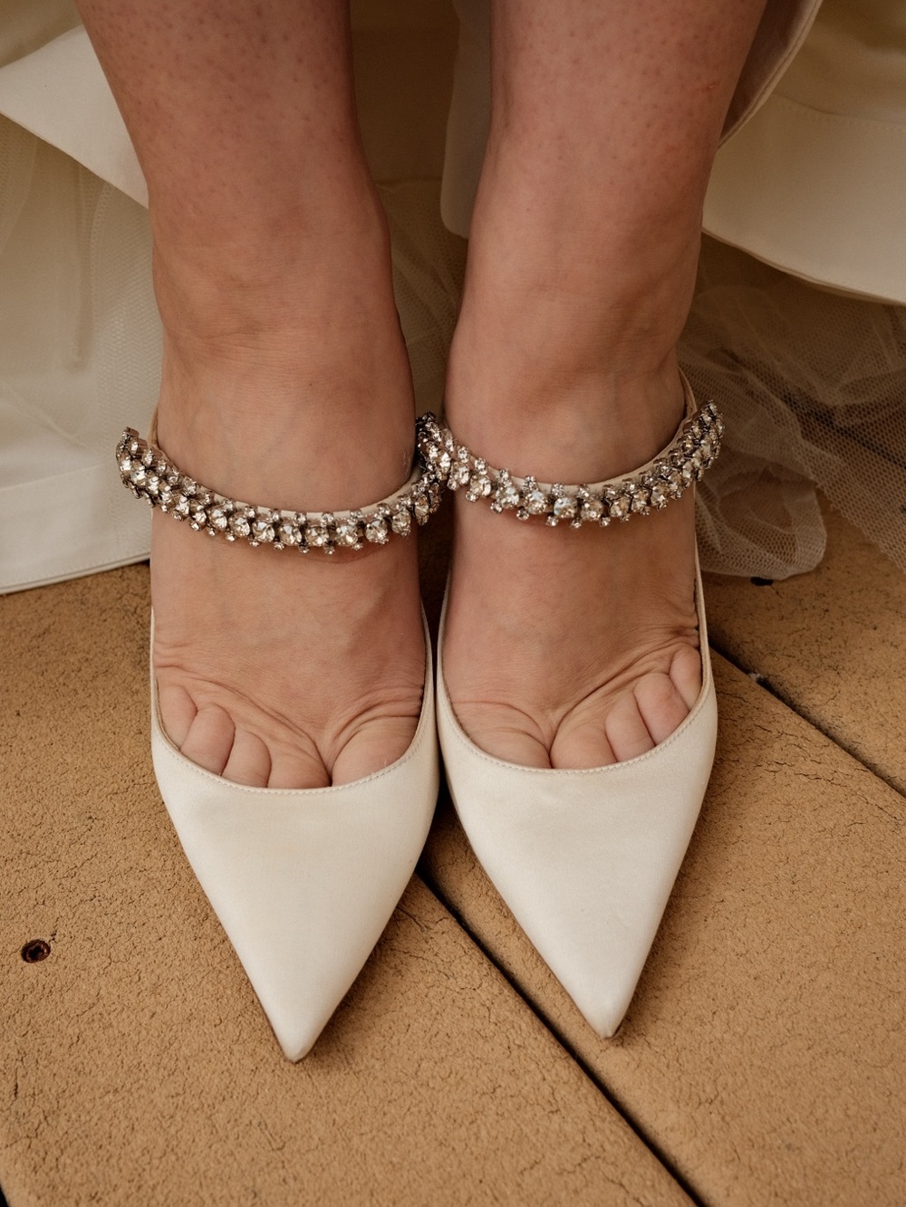 Jimmy Choo Bing 100 Ivory Satin Heels